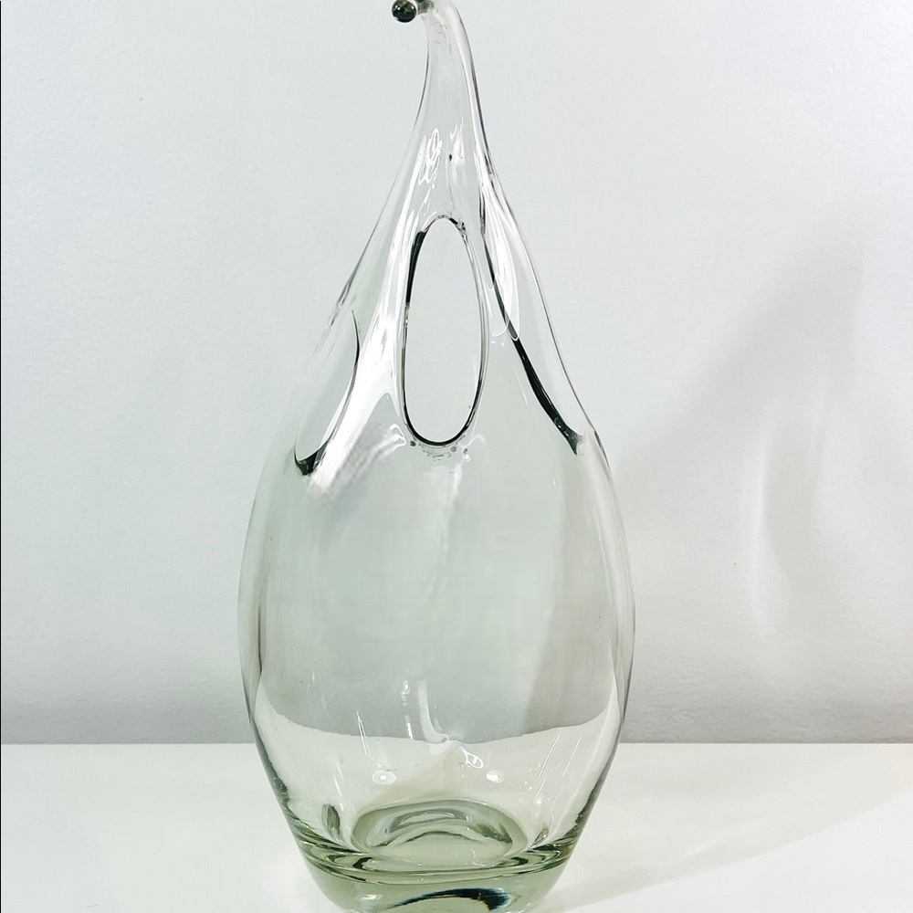Blown Glass Teardrop Flower Stem Vase